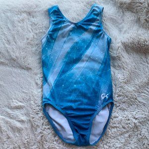GK Elite Gymnastics Leotard, CM, Blue Laser